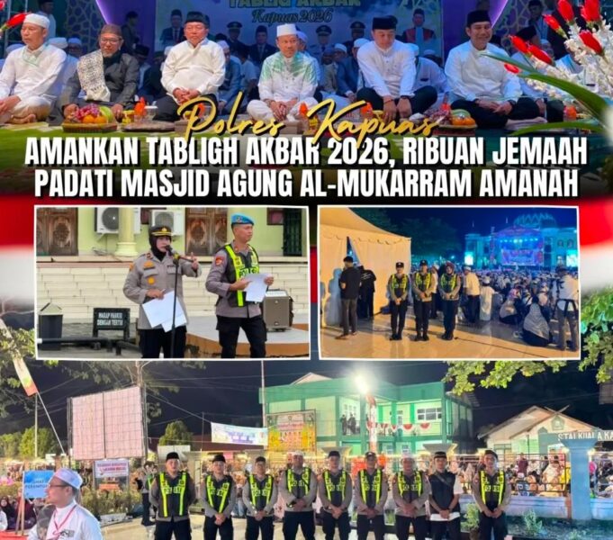 Polres Kapuas Amankan Tabligh Akbar, Ribuan Jamaah Padati Masjid Agung Al-Mukararam Amanah