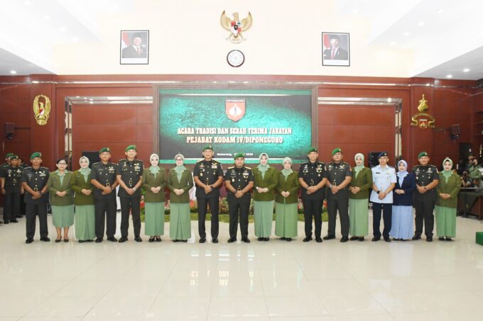 Sejumlah Jabatan Strategis Kodam IV/Diponegoro Resmi Diserahterimakan
