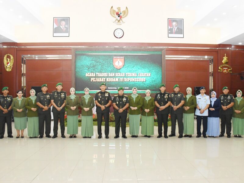 Sejumlah Jabatan Strategis Kodam IV/Diponegoro Resmi Diserahterimakan