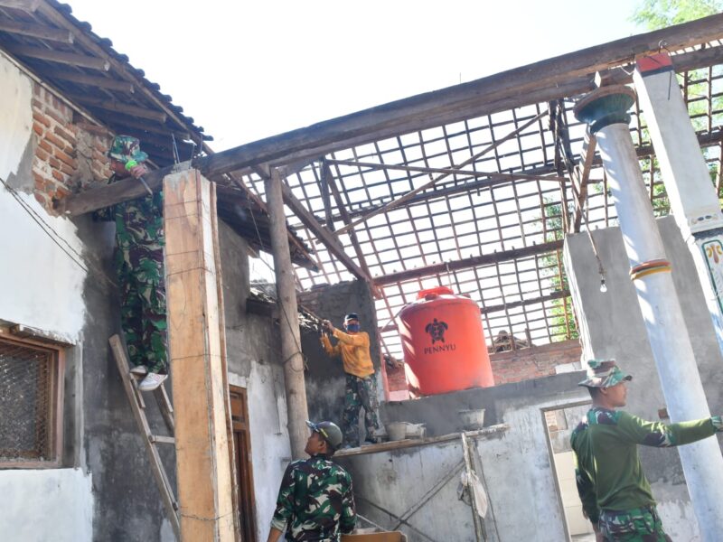 Rehab Panti Asuhan Kanzul Huda Ponorogo, TNI dan Rakyat Kerja Maksimal
