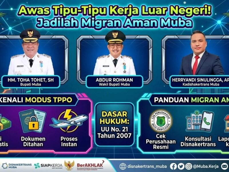 Waspada TPPO, Bupati Muba HM. Toha Tohet Ajak Generasi Muda Jalani Prosedur Migran Aman – Detiktoday.com