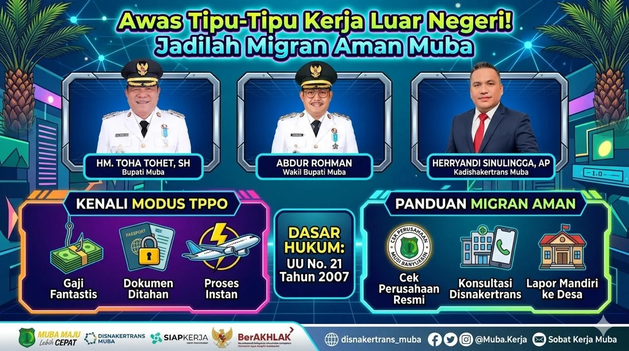 Waspada TPPO, Bupati Muba HM. Toha Tohet Ajak Generasi Muda Jalani Prosedur Migran Aman – Detiktoday.com
