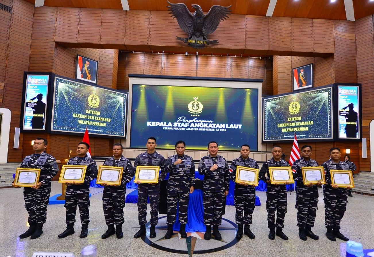 Prajurit Lanal Bintan Terima Penghargaan Kasal Atas Keberhasilan Gagalkan Penyelundupan Narkotika