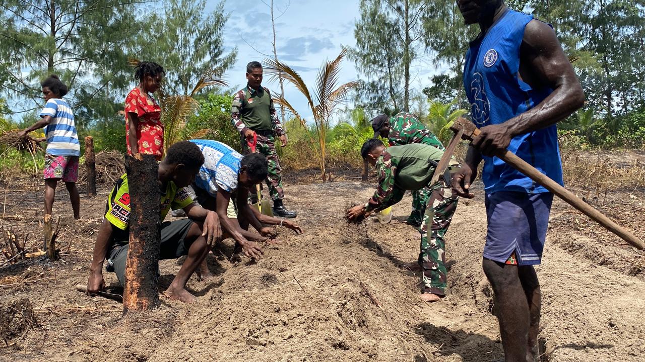 Bedengan Rampung, Lahan Program TMMD di Kampung Keakwa Siap Ditanami