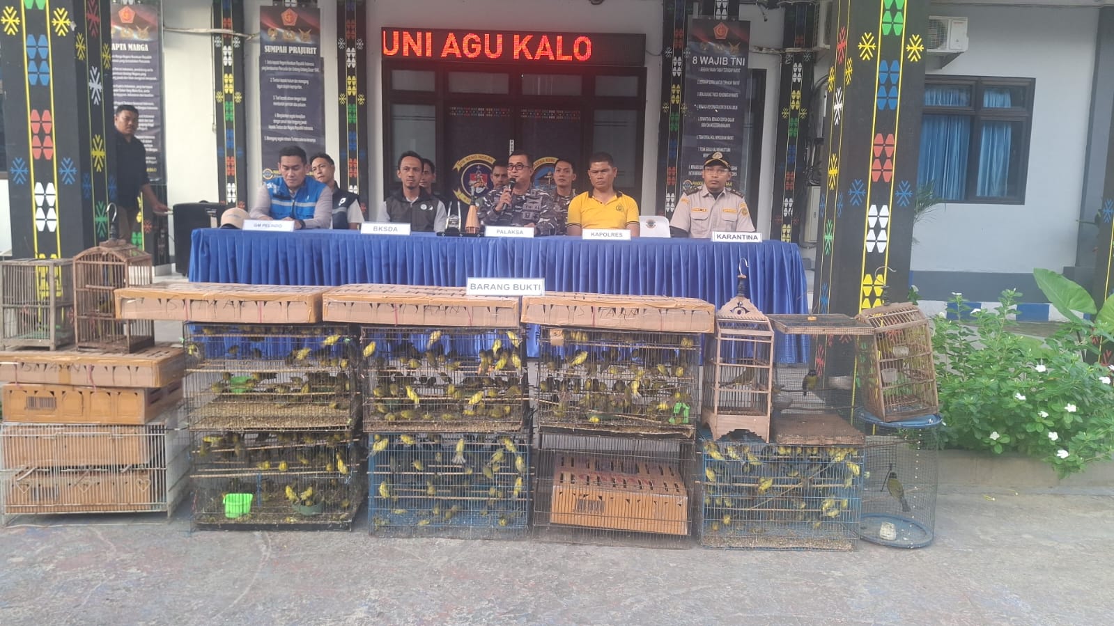 PENYELUNDUPAN RATUSAN BURUNG LOKAL, BERHASIL DIGAGALKAN TNI AL DAN APARAT GABUNGAN