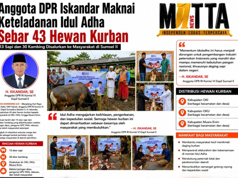 Anggota DPR Iskandar Maknai Keteladanan Idul Adha Sebar 43 Hewan Kurban – Detiktoday.com