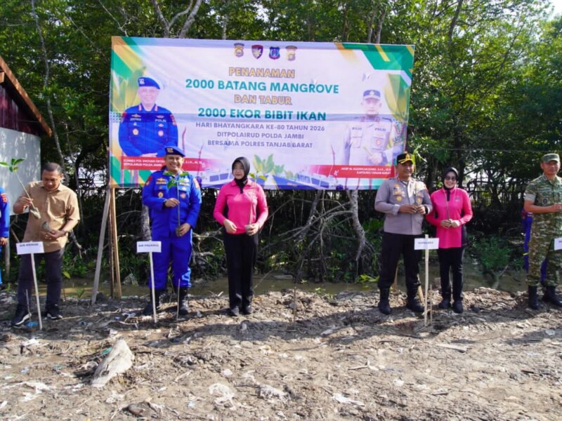 Sambut HUT Bhayangkara ke-80, Ditpolairud Polda Jambi Tanam 2.000 Mangrove dan Tebar Bibit Ikan – Detiktoday.com