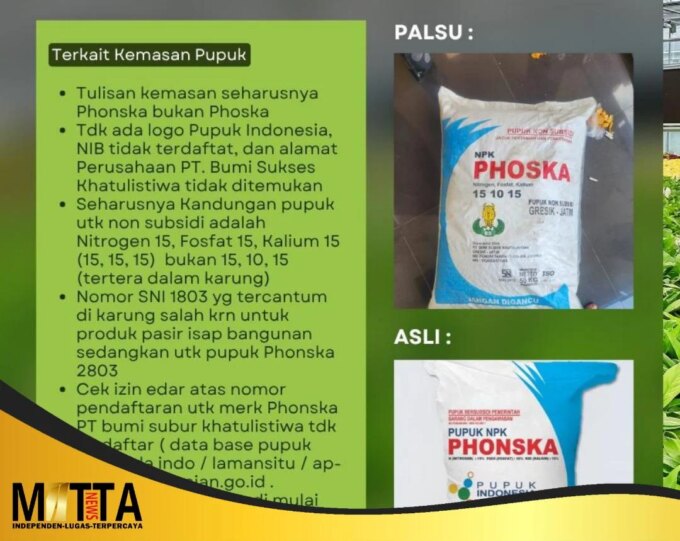Polisi Ungkap Fakta Mengejutkan di Balik Peredaran Pupuk Ilegal di Tulungagung, Kemasan hingga NIB Diduga Fiktif – Detiktoday.com