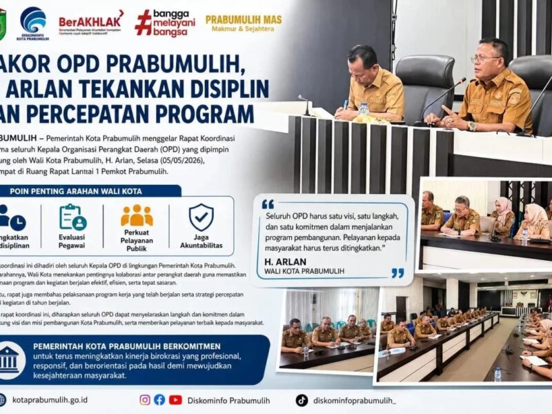 Rakor OPD Prabumulih, Wako Cak Arlan Tekankan Disiplin dan Percepatan Program – Detiktoday.com