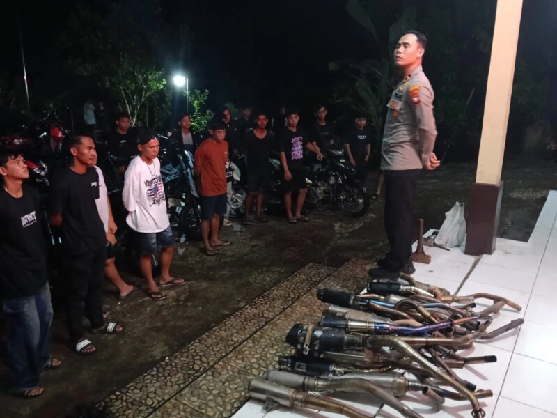Raungan Knalpot Brong Dibungkam, 32 Motor Diamankan Polsek Boyan Tanjung dalam Razia Malam – Detiktoday.com