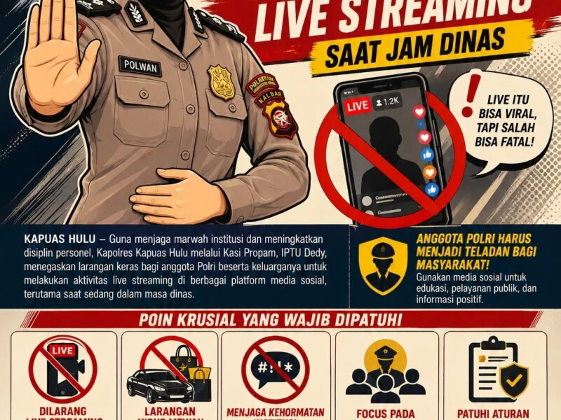 Jaga Wibawa Korps, Polres Kapuas Hulu Resmi Haramkan Live Streaming Anggota Saat Jam Dinas – Detiktoday.com