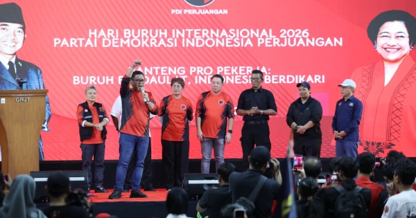 Di Hadapan 1.500 Buruh, Sekjen PDI Perjuangan Hasto Ajak Perkuat Solidaritas dan Gotong Royong