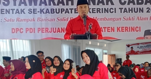 Edi Purwanto Lantik Pengurus PAC PDI Perjuangan Kabupaten Kerinci
