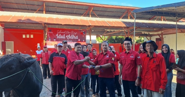 Momentum Iduladha, DPC PDI Perjuangan Pringsewu Tebar 539 Kantong Daging Kurban