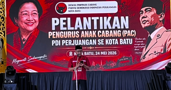 Perkuat Struktur hingga Akar Rumput, DPC PDI Perjuangan Kota Batu Lantik 33 Pengurus PAC
