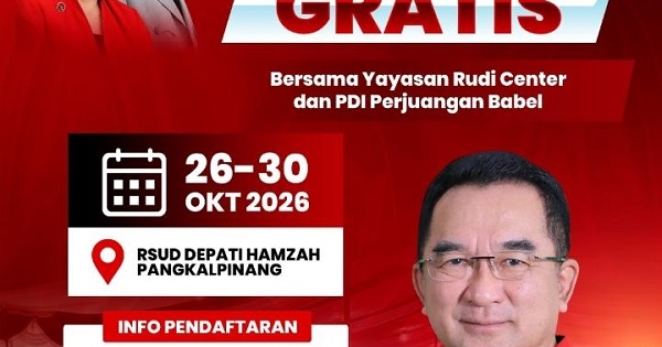 Rudi Center Kembali Gelar Operasi Katarak Gratis Bagi Masyarakat Bangka Belitung