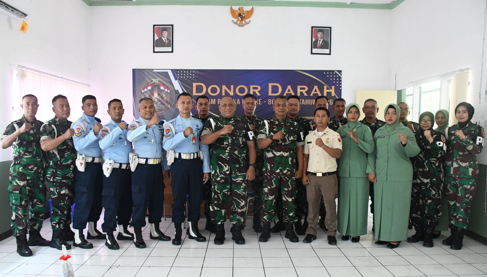 Donor Darah HUT Ke-80 Pomad di Madiun