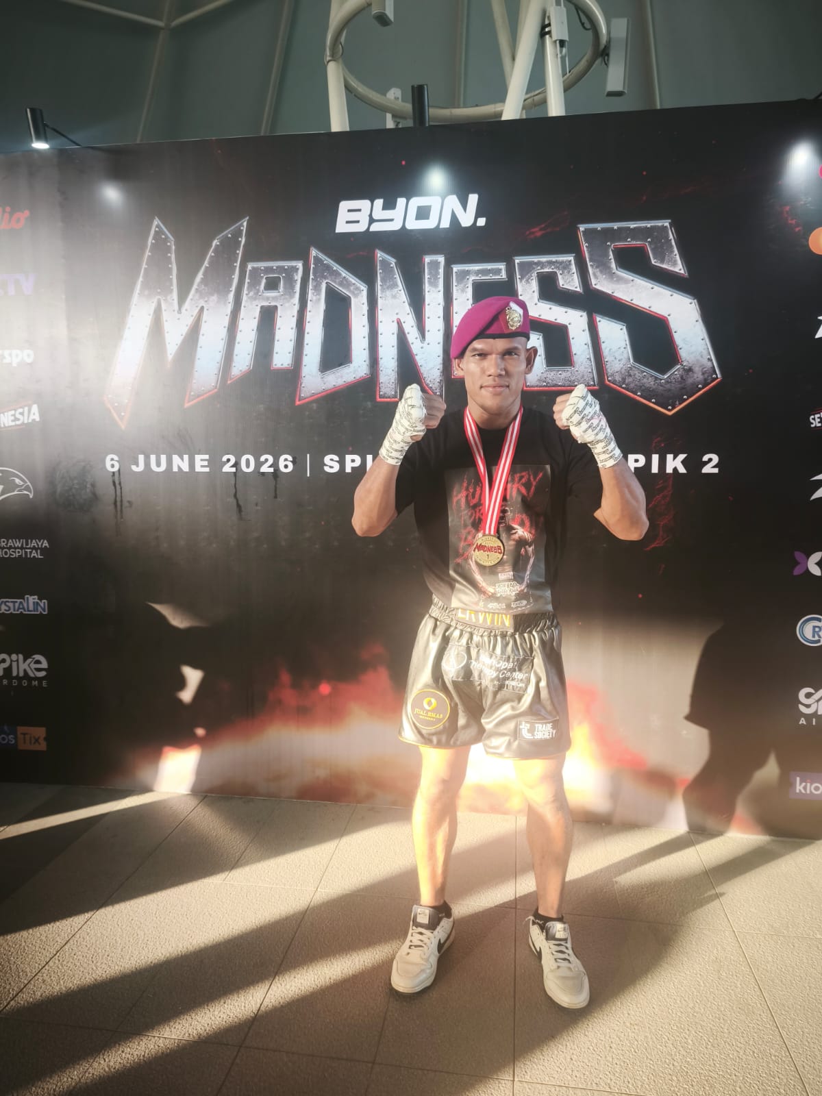 Prajurit Marinir Buktikan Kelasnya, Praka Erwin Simangunsong Juara Kickstriking Byon Madness Volume 4