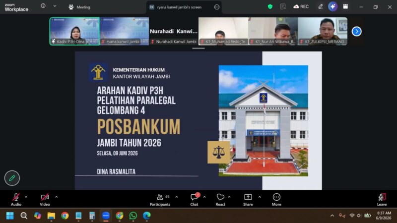 Kemenkum Jambi Gelar Pelatihan Paralegal 2026, Perkuat Akses Bantuan Hukum bagi Masyarakat – Detiktoday.com