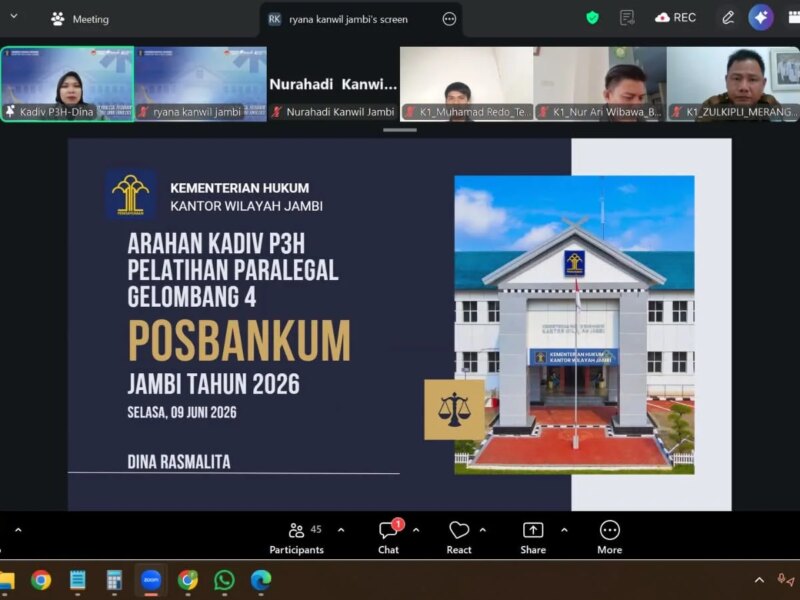 Kemenkum Jambi Gelar Pelatihan Paralegal 2026, Perkuat Akses Bantuan Hukum bagi Masyarakat – Detiktoday.com