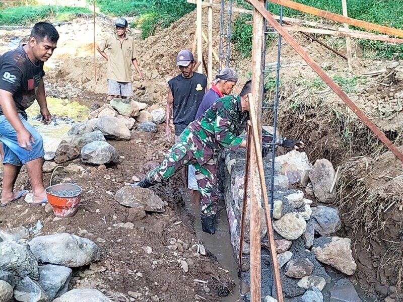 Jembatan Perintis Garuda Tahap V Dibangun Kodim Ponorogo, Berikut Progres Yang Dicapai