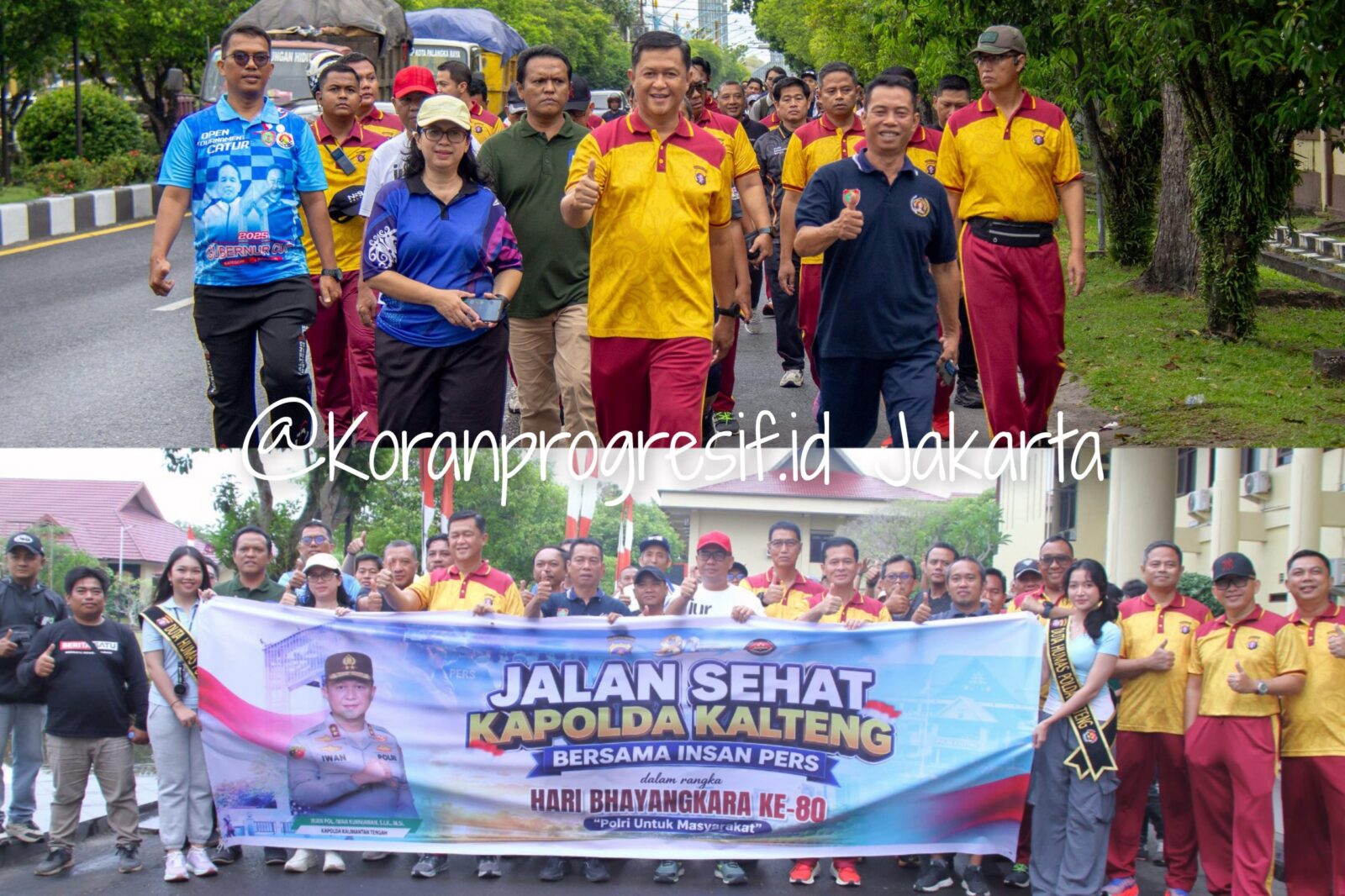 Kapolda Kalteng Gelar Jalan Sehat Bersama Insan Pers