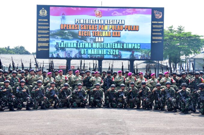 PANGKORMAR TUMBUHKAN SEMANGAT DAN PERIKSA KESIAPAN SATUAN UNSUR TUGAS MARINIR LATMA MULTILATERAL RIMPAC 2026