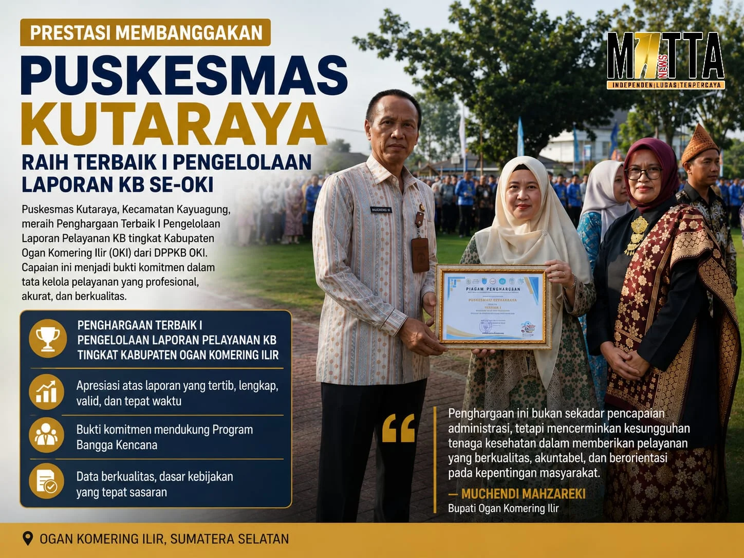 Puskesmas Kutaraya Raih Terbaik Pengelolaan Laporan KB Tingkat OKI – Detiktoday.com