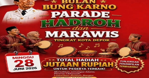 Semarakkan Bulan Bung Karno 2026, PDI Perjuangan Depok Gelar Parade Marawis dan Hadroh