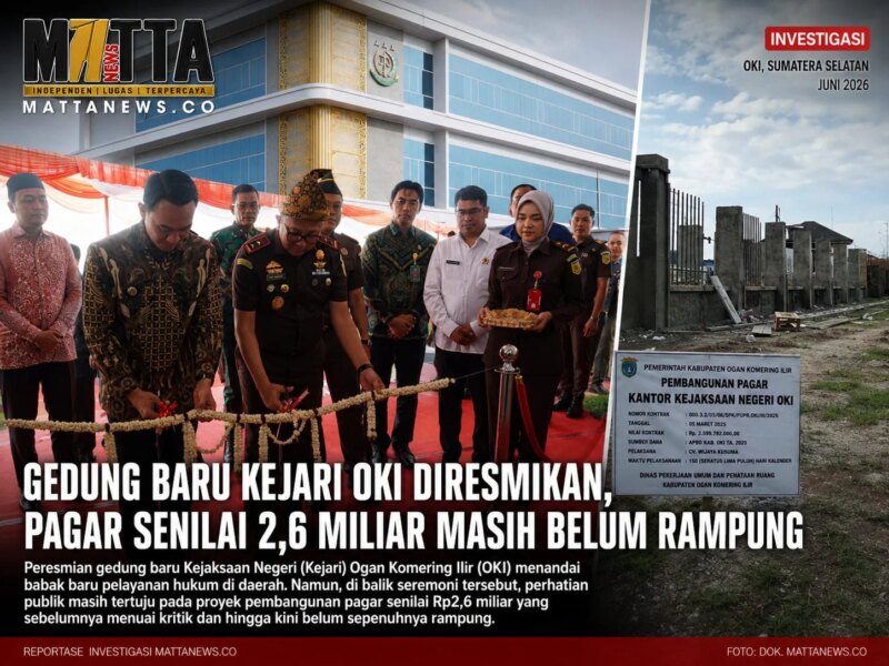 Gedung Baru Kejari OKI Diresmikan, Pagar Senilai 2,6 Miliar Masih Belum Rampung – Detiktoday.com