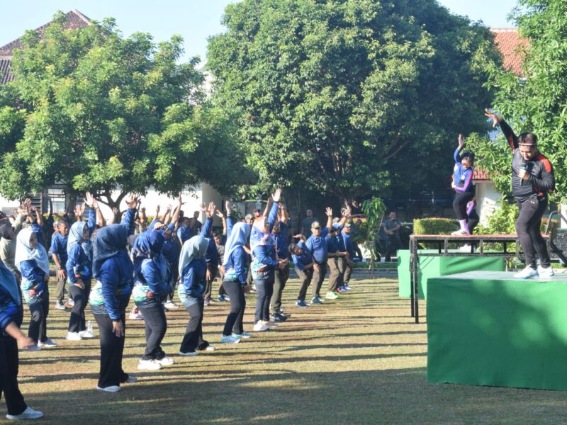 Kodim Ponorogo Gelar Olahraga Bersama dan Coffee Morning 
