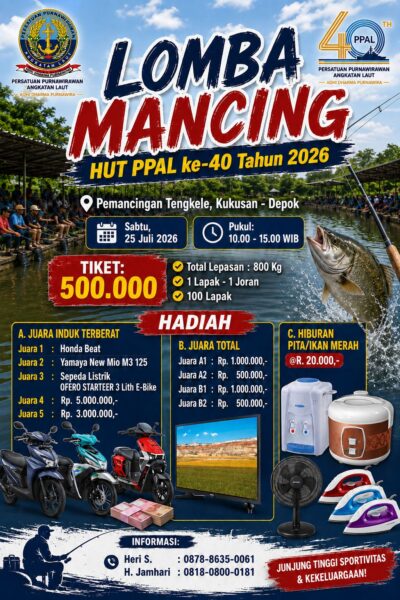 PPAL Gelar Lomba Mancing Dalam Rangka HUT Ke-40, Ajak Masyarakat Meriahkan Semangat Kebersamaan