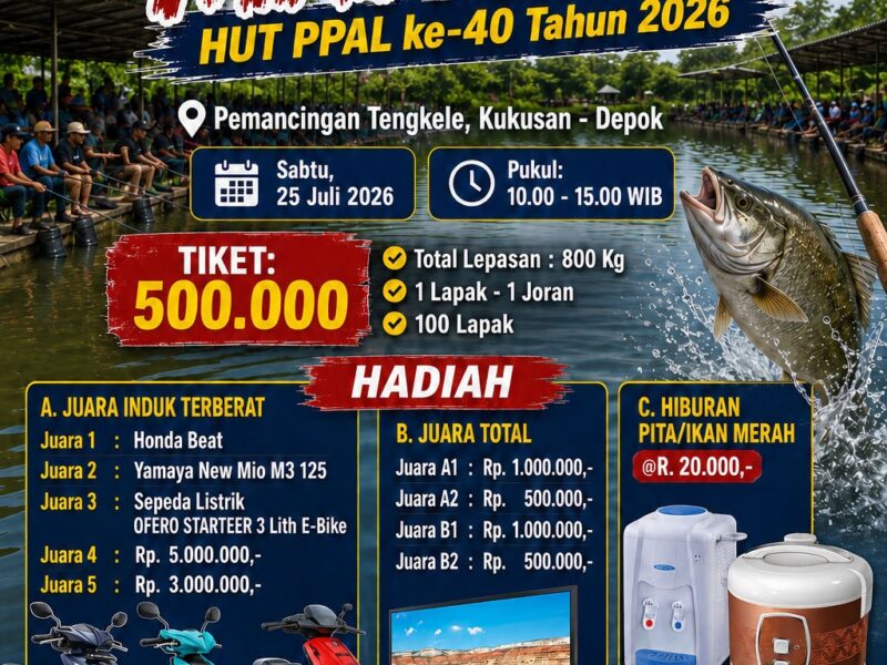 PPAL Gelar Lomba Mancing Dalam Rangka HUT Ke-40, Ajak Masyarakat Meriahkan Semangat Kebersamaan