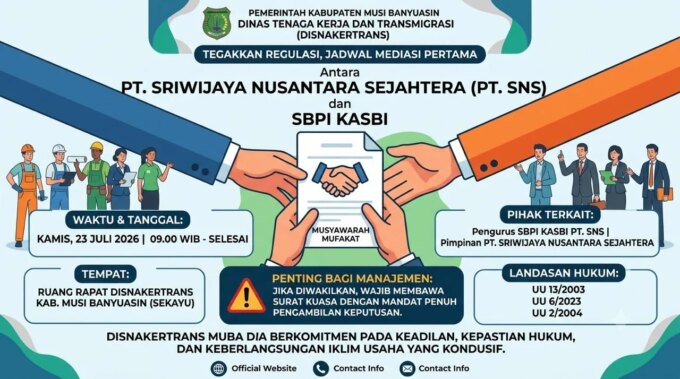 Disnakertrans Muba Jadwalkan Mediasi Pertama PT SNS dan SBPI KASBI – Detiktoday.com