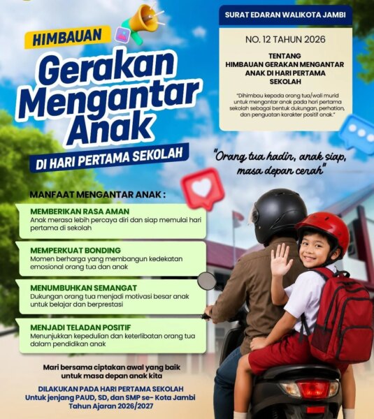 Wali Kota Jambi Imbau Orang Tua Antar Anak ke Sekolah pada Hari Pertama Masuk 13 Juli 2026 – Detiktoday.com