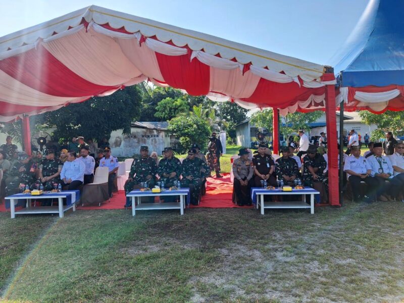 Prajurit Lanal Bintan Ikuti Upacara Pembukaan TMMD Ke-129 Kodim 0315/TPI di Desa Busung