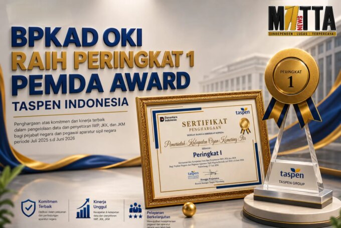 BPKAD OKI Raih Peringkat Pertama Pemda Award TASPEN, Pengelolaan Data ASN Dinilai Terbaik – Detiktoday.com