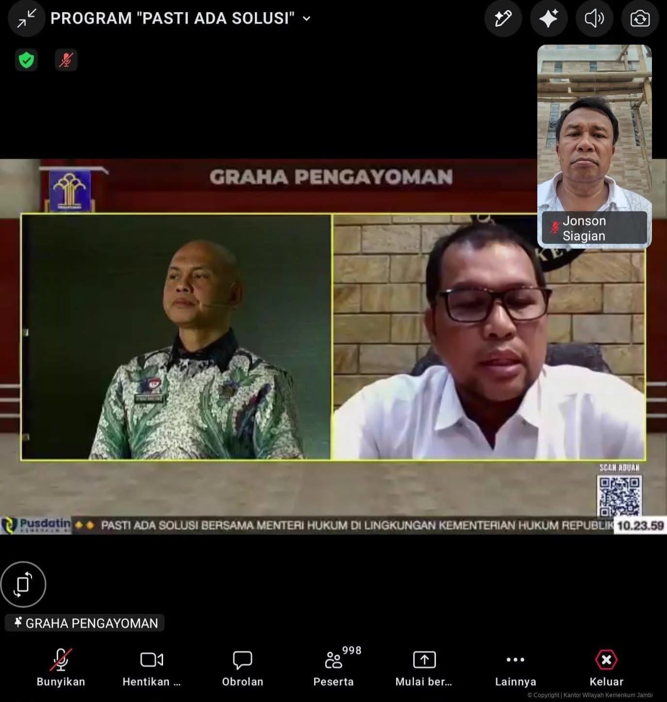 Kakanwil Kemenkum Jambi Ikuti Forum ‘Pasti Ada Solusi’, Perkuat Komitmen Pelayanan Responsif kepada Masyarakat – Detiktoday.com