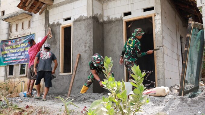 RTLH TMMD Reguler 129 Kini Masuk Tahap Plester Dinding Rumah Impian Rohman Mulai Terwujud