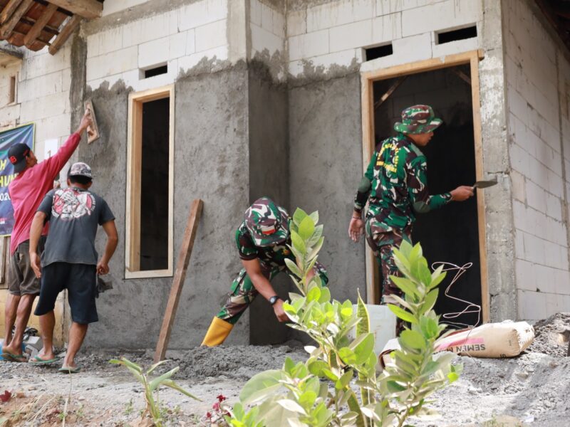 RTLH TMMD Reguler 129 Kini Masuk Tahap Plester Dinding Rumah Impian Rohman Mulai Terwujud