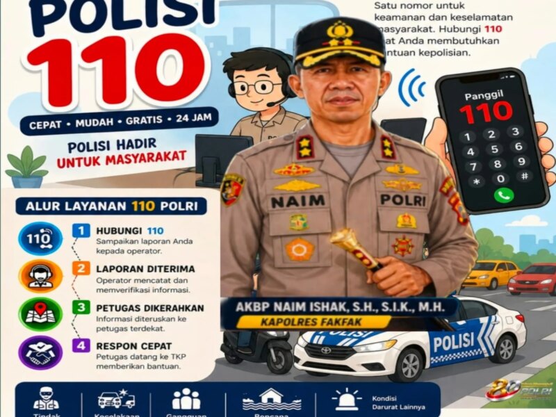 Kapolres Fakfak Imbau Warga Manfaatkan Layanan 110, Laporan Gratis 24 Jam Cepat Diproses – Detiktoday.com