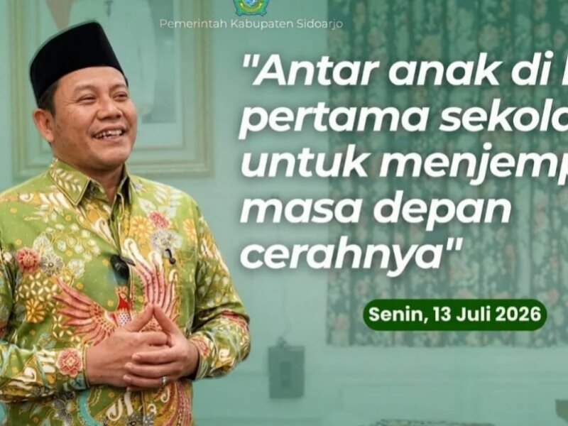 Bupati Sidoarjo Subandi Titip Pesan Menyentuh untuk Guru dan Orang Tua Siswa di Hari Pertama Sekolah  – Detiktoday.com