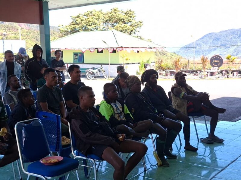 Kodim 1714/Puncak Jaya Gelar Nobar Pertandingan Piala Dunia 2026 di Kab. Puncak Jaya