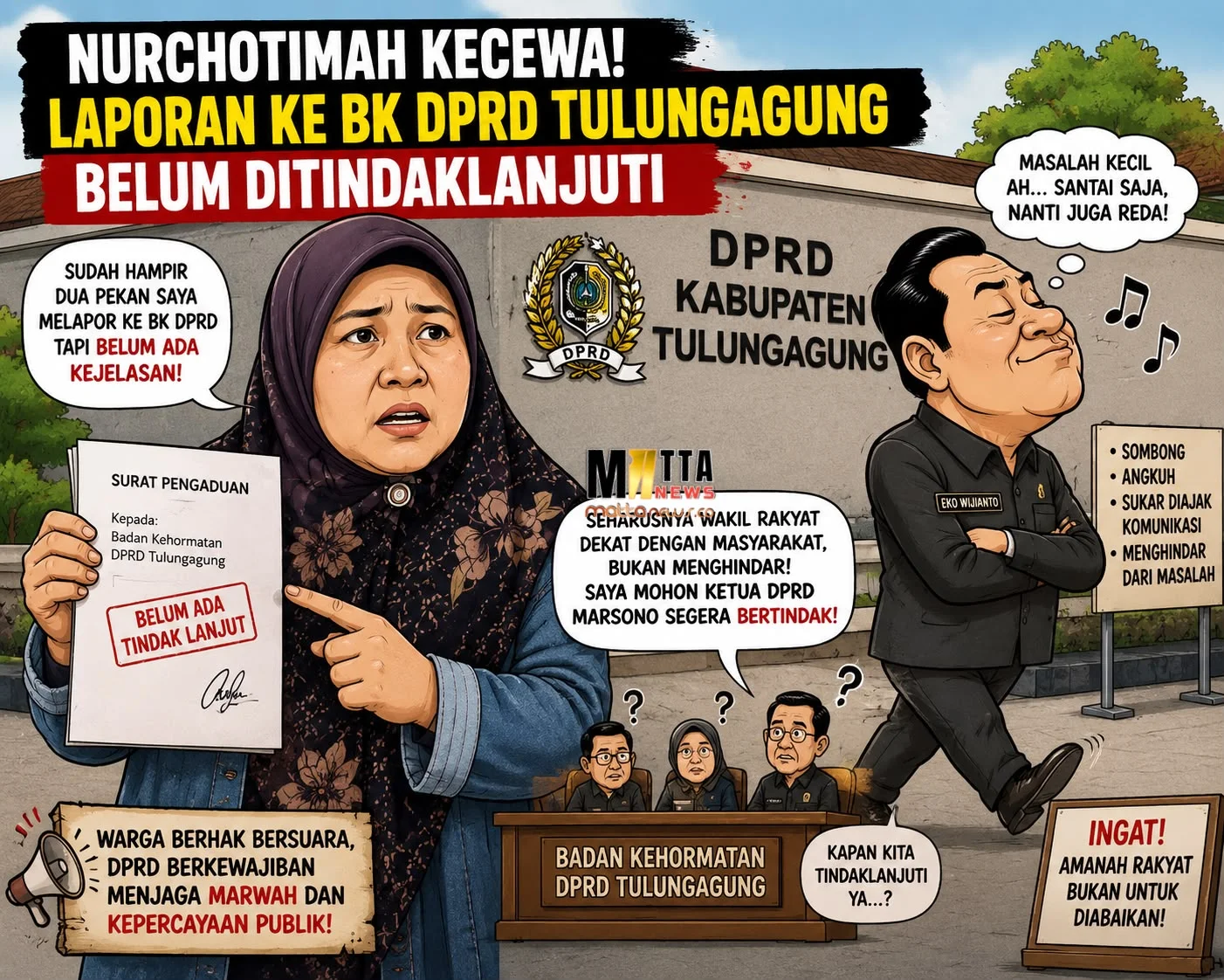 Nurchotimah Kecewa BK DPRD Tulungagung Belum Tindaklanjuti Aduannya, Soroti Sikap Anggota DPRD Eko Wijianto – Detiktoday.com