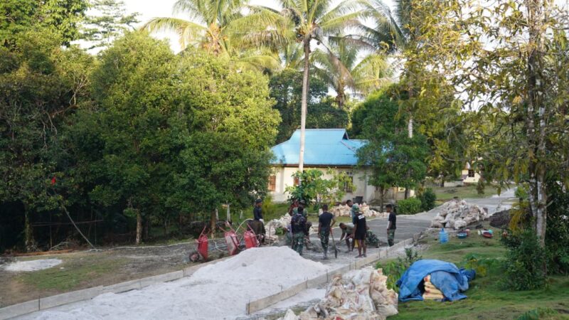 Progres Pengecoran Jalan TMMD Ke-129 Kodim 1807/Sorong Selatan Capai 55 Persen, Wujud Nyata Pengabdian TNI Membangun Desa