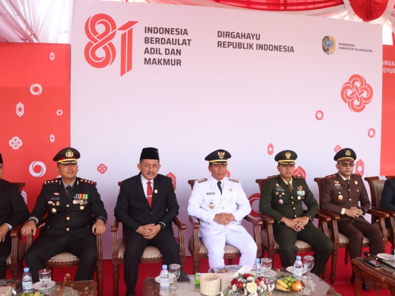 Dandim Tulungagung Hadiri Upacara HUT Ke-81 RI, Momentum Kemerdekaan Diisi dengan Pengabdian Nyata