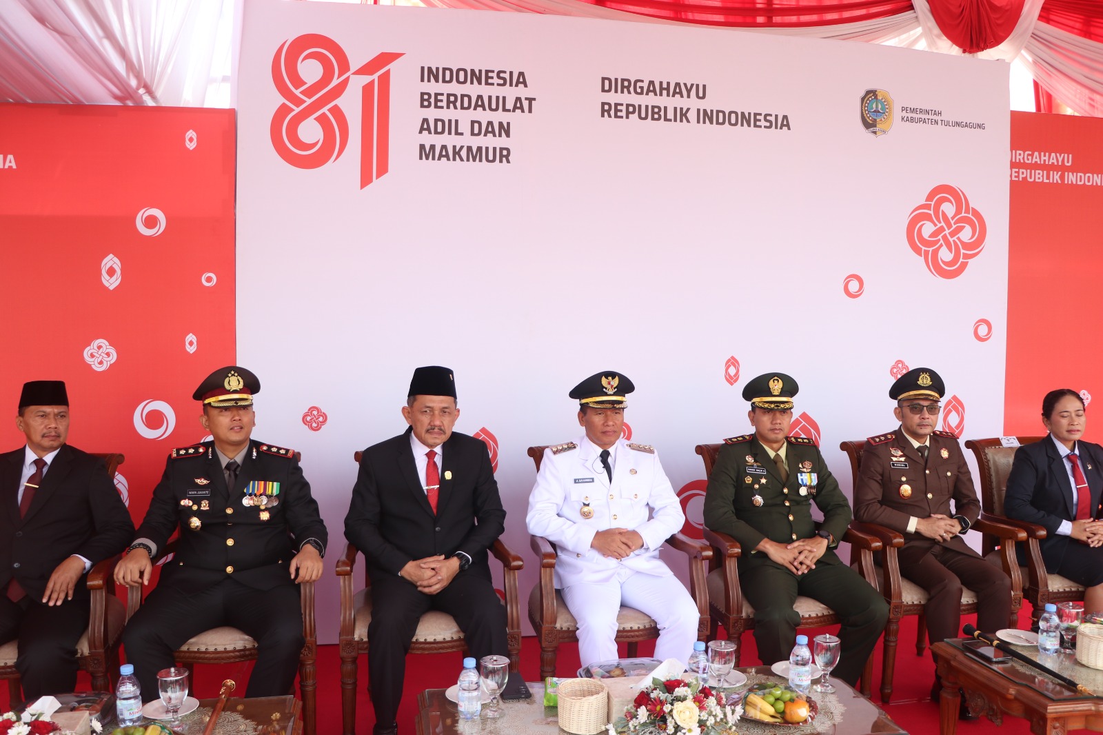Dandim Tulungagung Hadiri Upacara HUT Ke-81 RI, Momentum Kemerdekaan Diisi dengan Pengabdian Nyata