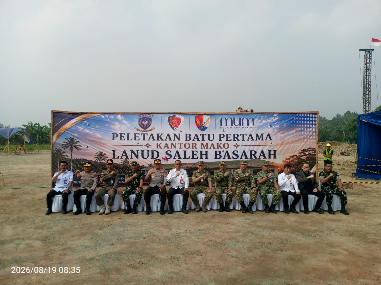 Peletakan Batu Pertama Mako Lanud Saleh Basarah, Pangkodau I Ajak Bangun Sinergi Dengan Pemerintah Dan Masyarakat
