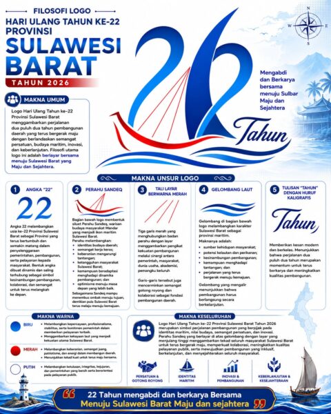 Logo HUT ke-22 Sulbar Resmi Dirilis, Sandeq Jadi Simbol Maritim dan Ketangguhan – Detiktoday.com