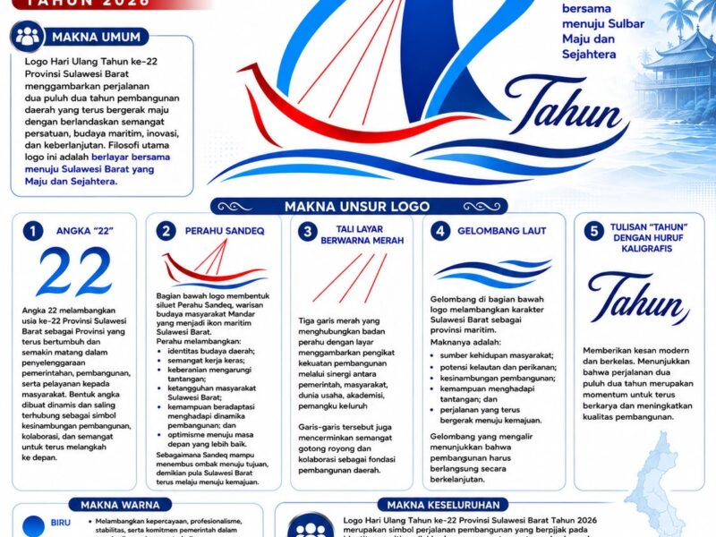 Logo HUT ke-22 Sulbar Resmi Dirilis, Sandeq Jadi Simbol Maritim dan Ketangguhan – Detiktoday.com